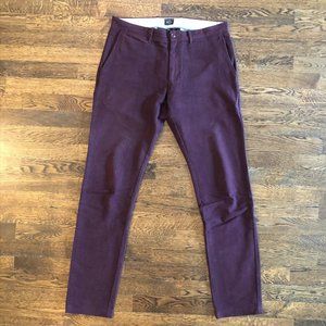 J. Crew Pants 484 Slim Fit Brushed Twill Maroon 32